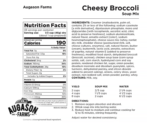 Augason Farms: Cheesy Broccoli Soup Mix Can